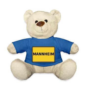 Mannheim Stadt Ortsschild - Teddy - Königsblau - Vorne