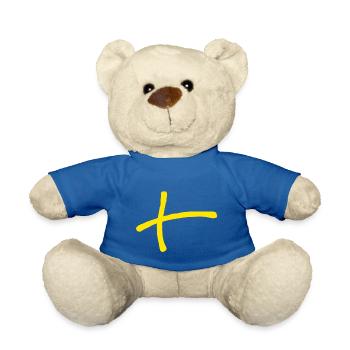 Drapeau suédois comme coups de pinceau - Nounours - bleu roi - Devant