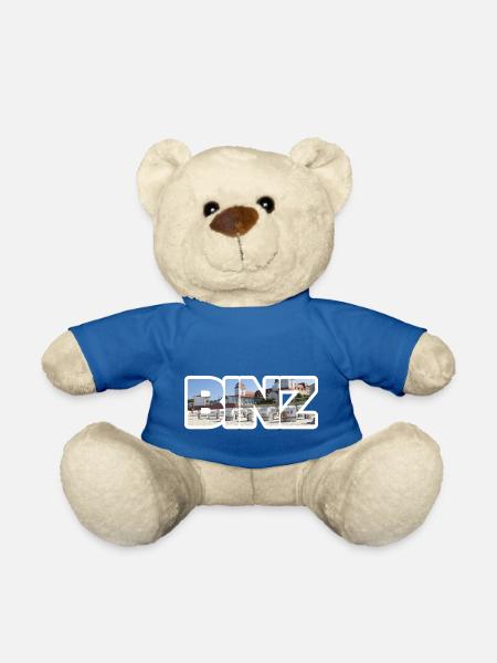 BINZ Schriftzug mit Motiv - Teddy - Königsblau