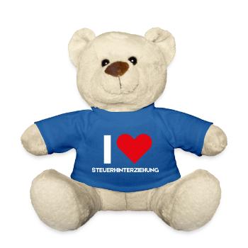 I Love Tax Evasion Sarcasm Funny German Saying - Teddy Bear - royal blue - Front
