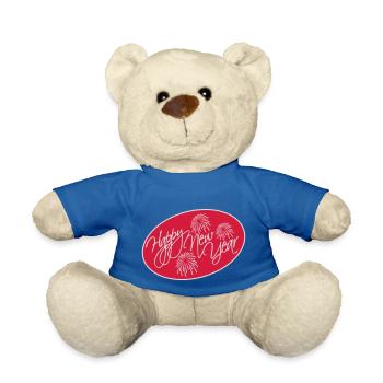 Citation Bonne année - Nounours - bleu roi - Devant