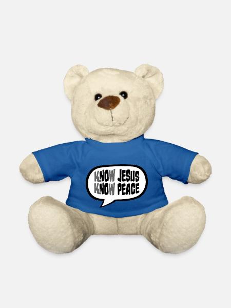 Erkenne Jesus, kenne den Frieden, keinen Hass, die christliche Bibel Liebe - Teddy - Königsblau
