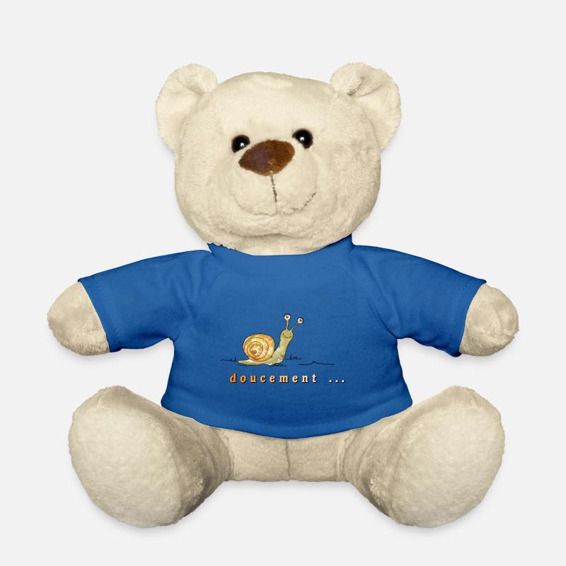 doucement, escargot, lent - Nounours - bleu roi
