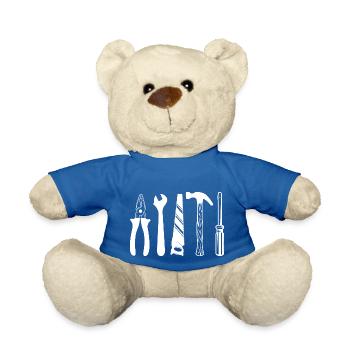 Craftsman Handyman Craft Tool Construction Site - Teddy Bear - royal blue - Front