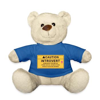 Caution Introvert - Teddy - Königsblau - Vorne