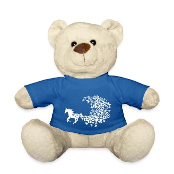 Cheval Fleur - Nounours - bleu roi - Devant