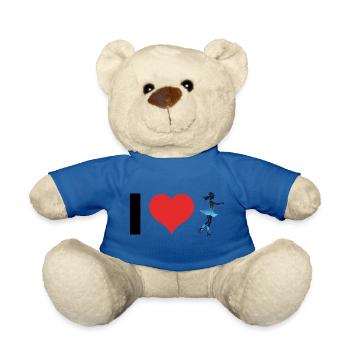 J’adore le patinage sur glace - Figure Skationg Design - Nounours - bleu roi - Devant