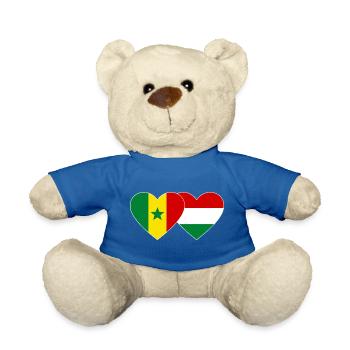 Senegal Ungarn Flagge Hände Herzform - Teddy - Königsblau - Vorne