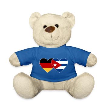 Deutschland Kuba Flagge Herz - Teddy - Königsblau - Vorne
