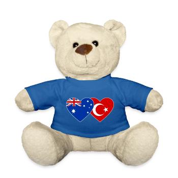 Cœur du drapeau de la Turquie australienne - Nounours - bleu roi - Devant