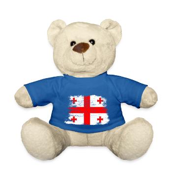 Georgien Flagge Tbilisi Kutaissi Batumi Geschenk - Teddy - Königsblau - Vorne