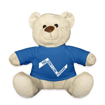 Hi I Don't Care Thanks Funny Cheeky Saying - Teddy Bear - royal blue - Front