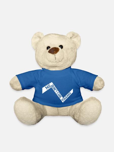 Hi I Don't Care Thanks Lustiger Frecher Spruch - Teddy - Königsblau