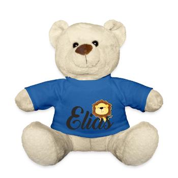 Elias Name Baby Child Children Gift - Teddy Bear - royal blue - Front