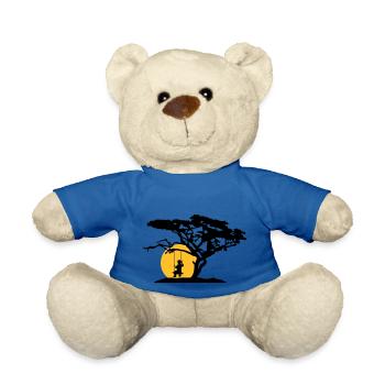 sun silhouette tree africa savanna lonely trauri - Teddy Bear - royal blue - Front