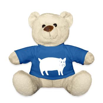 pig sweet pig pigs animal animals 04 - Teddy Bear - royal blue - Front
