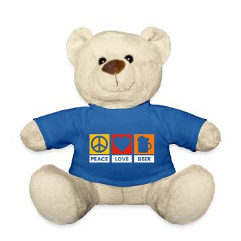 Peace Love Beer Design - Teddy - Königsblau - Vorne