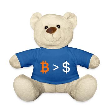 Bitcoin Bigger Than Money Typography - Teddy Bear - royal blue - Front