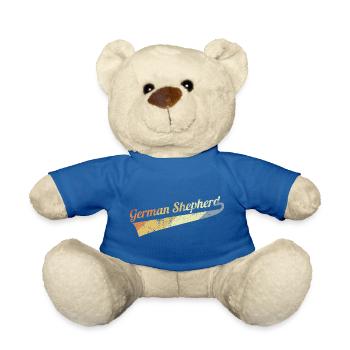 Vintage German Shepherd - Teddy Bear - royal blue - Front