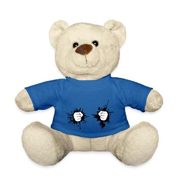 2 haende tropfen klecks farbe graffiti faust hand - Teddy - Königsblau - Vorne