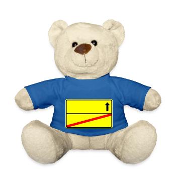 Town sign template - Teddy Bear - royal blue - Front