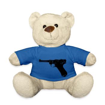 vieux pistolet revolver flingue arme 00 - Nounours - bleu roi - Devant