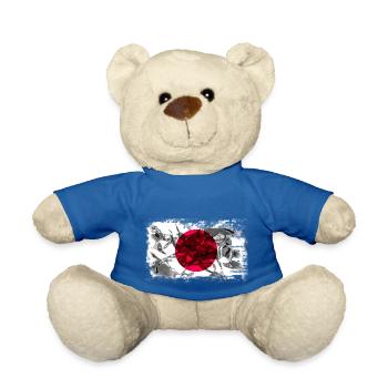background with flag of Japan - Teddy Bear - royal blue - Front