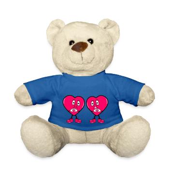 Amour des cœurs comiques - Nounours - bleu roi - Devant