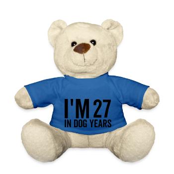 I'm 27 in Dog Years - Teddy Bear - royal blue - Front