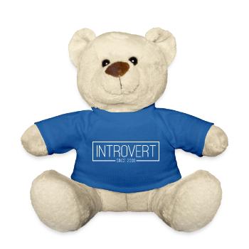 Introverti depuis 2000 blanc - Nounours - bleu roi - Devant