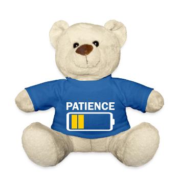 Patience Low Battery - Teddy Bear - royal blue - Front