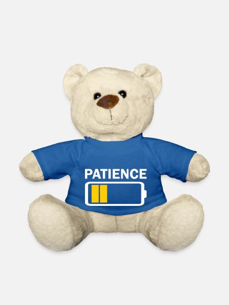 Patience Low Battery - Teddy Bear - royal blue