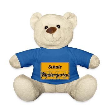 Einschulung, Schule, Kindergarten zersplittert - Teddy - Königsblau - Vorne