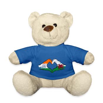 India Wales flag hands heart shape used - Teddy Bear - royal blue - Front