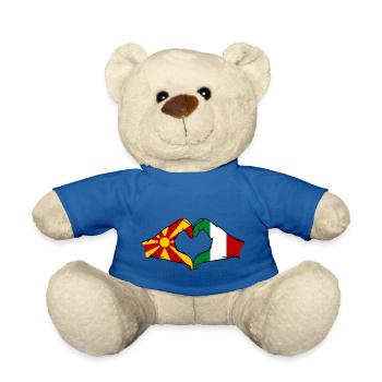 Montenegro Italy Flag Hands Heart Shape - Teddy Bear - royal blue - Front