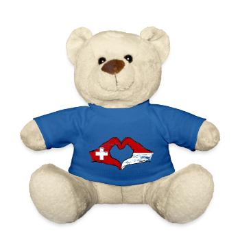Suisse Monaco Drapeau Aiguilles Coeur Utilisé - Nounours - bleu roi - Devant