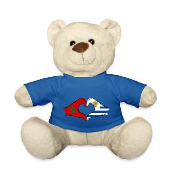 Drapeau du Maroc Uruguay Aiguilles Forme Coeur - Nounours - bleu roi - Devant