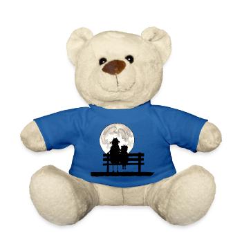 Clara and Georg on their favourite bank - Teddy Bear - royal blue - Front