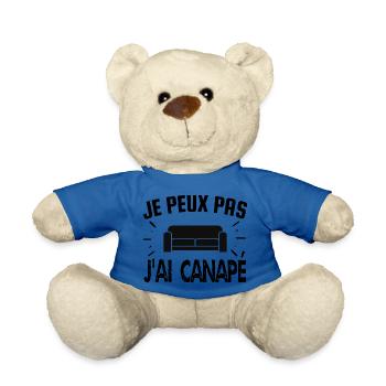 je peux pas j'ai canapé - Nounours - bleu roi - Devant