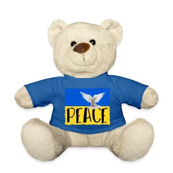 Ukraine Flag Coat of Arms Peace Peace. Against war! - Teddy Bear - royal blue - Front