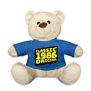 Classique 1986 Original année de naissance Vintage des années 80 - Nounours - bleu roi - Devant