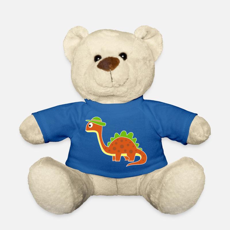 Lustiger Dino mit Punkten - Teddy - Königsblau