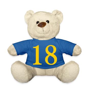 18. 18 JAHRE ALT. 18-JÄHRIGES JUBILÄUM. 18. GEBURTSTAG. - Teddy - Königsblau - Vorne