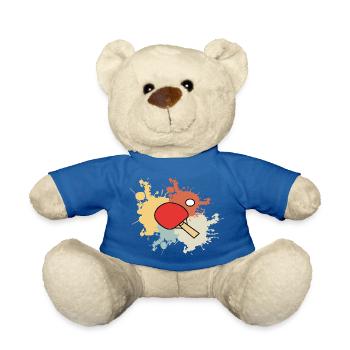 Table Tennis Retro Table Tennis Racket - Teddy Bear - royal blue - Front