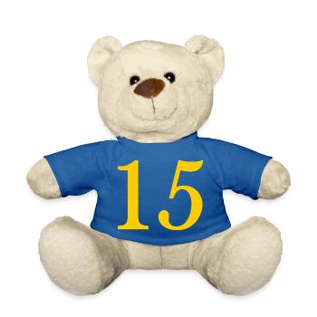 15. 15 ANS. 15e ANNIVERSAIRE. ANNIVERSAIRE 15 ANS. - Nounours - bleu roi - Devant