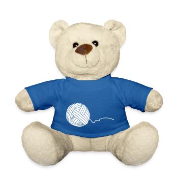 Wool wool tyre white (vector object) - Teddy Bear - royal blue - Front