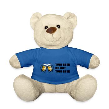 Beer Beer Wine Vino Party - Teddy Bear - royal blue - Front