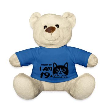 Je n’ai pas 20 ans, j’en ai 19 plus 1 doigt d’honneur - Nounours - bleu roi - Devant