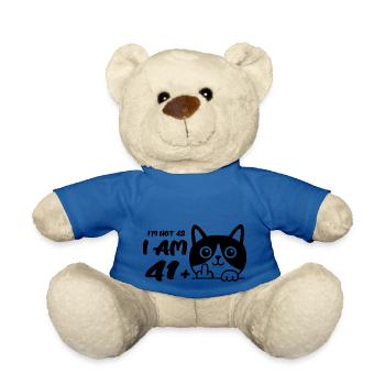 Je n’ai pas 42 ans, j’en ai 41 plus 1 doigt d’honneur - Nounours - bleu roi - Devant
