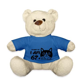 Je n’ai pas 68 ans, j’en ai 67 plus 1 doigt d’honneur - Nounours - bleu roi - Devant